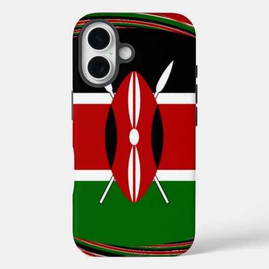 Coques Case-Mate iPhone Vecteur Drapeau Dynamique Kenyan : Un Design Énerg (Verso)