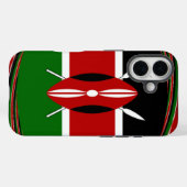 Coques Case-Mate iPhone Vecteur Drapeau Dynamique Kenyan : Un Design Énerg (Verso (horizontal))