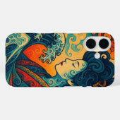 Coques Case-Mate iPhone vectoriel oriental ondes de Geisha Kanagawa abstra (Verso (horizontal))