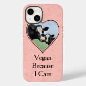 Coques Case-Mate iPhone Vegan Holstein Coeur rose vache et veau (Verso)