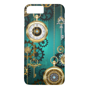 Case-Mate iPhone Case Veille bijoux Steampunk sur un Arrière - plan vert