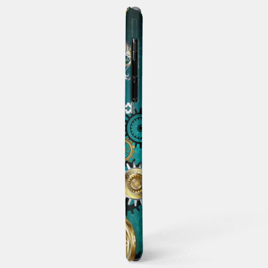 Coques Case-Mate iPhone Veille bijoux Steampunk sur un Arrière - plan vert (Dos/Gauche)