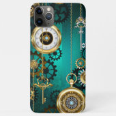Coques Case-Mate iPhone Veille bijoux Steampunk sur un Arrière - plan vert (Dos)