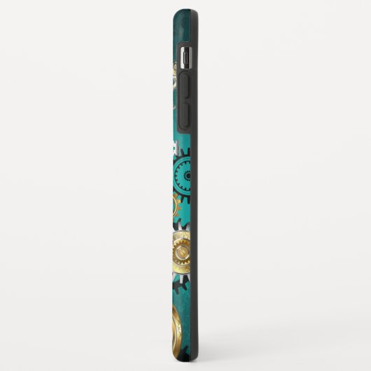 Coques Case-Mate iPhone Veille bijoux Steampunk sur un Arrière - plan vert (Dos/Gauche)