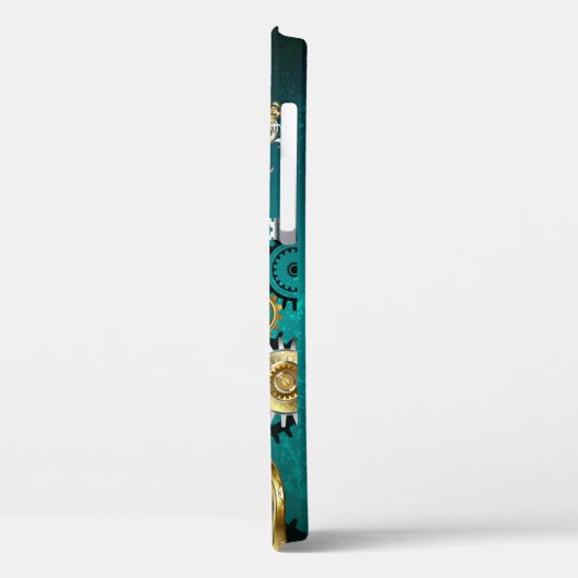 Coques Case-Mate iPhone Veille bijoux Steampunk sur un Arrière - plan vert (Verso / Gauche)