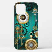Coques Case-Mate iPhone Veille bijoux Steampunk sur un Arrière - plan vert (Verso)