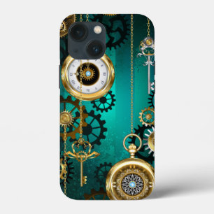 Case-Mate iPhone Case Veille bijoux Steampunk sur un Arrière - plan vert