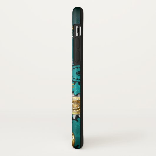 Coques Case-Mate iPhone Veille bijoux Steampunk sur un Arrière - plan vert (Dos/Gauche)
