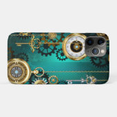 Coques Case-Mate iPhone Veille bijoux Steampunk sur un Arrière - plan vert (Dos (Horizontal))