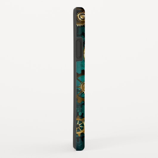 Coques Case-Mate iPhone Veille bijoux Steampunk sur un Arrière - plan vert (Dos/Droite)