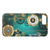 Coques Case-Mate iPhone Veille bijoux Steampunk sur un Arrière - plan vert (Dos (Horizontal))