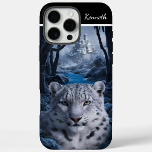 Coques iPhone 16 Pro Max Veille hivernale du léopard des neiges