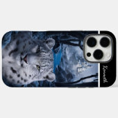 Coques Case-Mate iPhone Veille hivernale du léopard des neiges (Verso (horizontal))