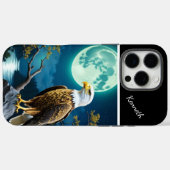 Coques Case-Mate iPhone Veillée lunaire de l'aigle (Verso (horizontal))