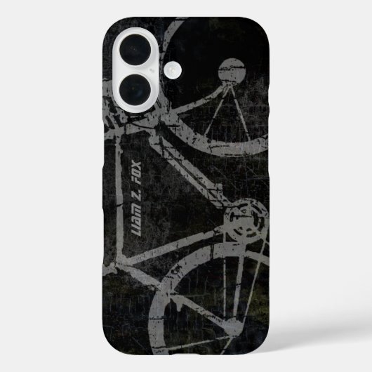 Coques Case-Mate iPhone vélo gris sur noir (Verso)