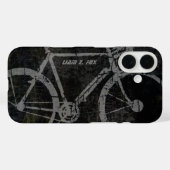 Coques Case-Mate iPhone vélo gris sur noir (Verso (horizontal))
