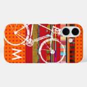 Coques Case-Mate iPhone Vélo, rayures et initiale personnalisée (Verso (horizontal))