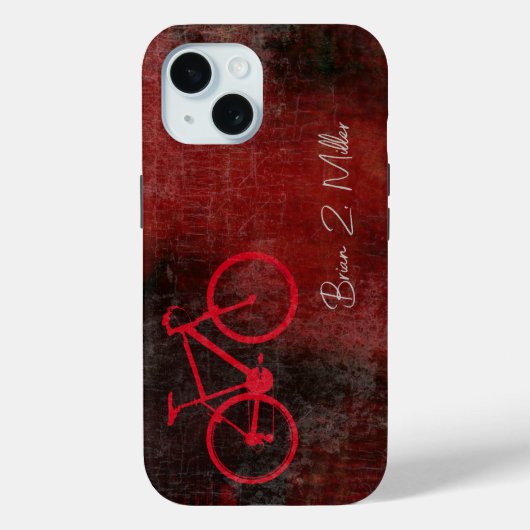 Coques Case-Mate iPhone Vélo rouge détendu avec nom de script (Verso)