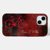 Coques Case-Mate iPhone Vélo rouge détendu avec nom de script (Verso (horizontal))