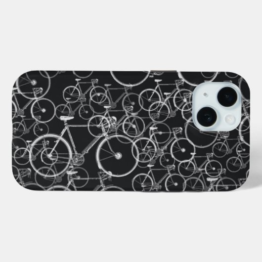Coques Case-Mate iPhone Vélos motif en noir et blanc (Verso (horizontal))