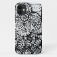 Velours noir blanc Damas Dreamcatcher Mandala Art