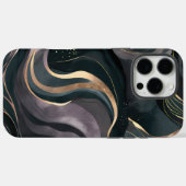 Coques Case-Mate iPhone Velvet Eclipse | Flux doré en marbre foncé (Verso (horizontal))