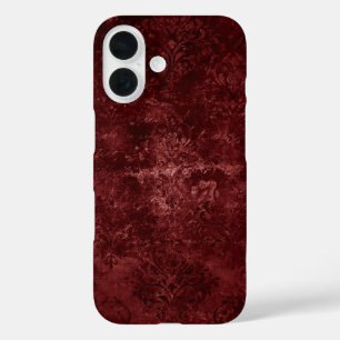 Coques iPhone 16 Velvety Henna Damask   Grunge rouge