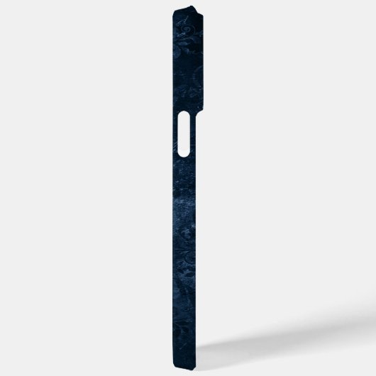 Coques Case-Mate iPhone Velvety Navy Damask | Bleu foncé Grunge Baroque (Verso / Droite)