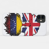 Coques Case-Mate iPhone Vénézuélienne Royaume-Uni drapeau des racines d'ar (Dos (Horizontal))