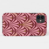 Coques Case-Mate iPhone Ventilateur Art déco motif - rose et marron (Dos (Horizontal))