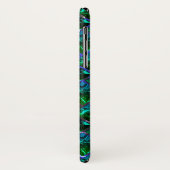 Coques Case-Mate iPhone Verde esmeralda e curvas, sob grade niquelada ? (Dos/Gauche)