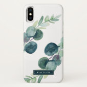 Coques Case-Mate iPhone Verdure luxuriante et Eucalyptus Nom personnalisé (Dos)