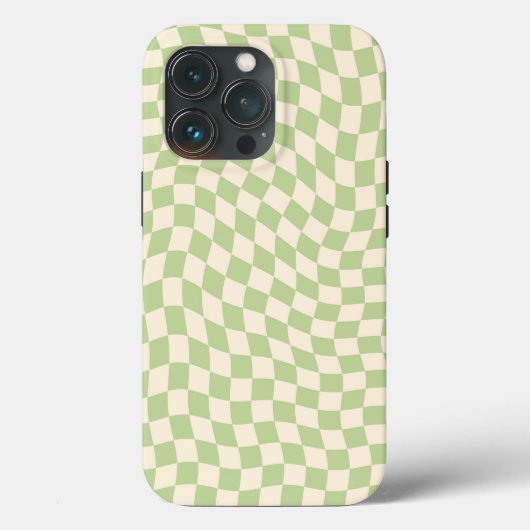 Coques Case-Mate iPhone Vérificateur averti Wavy esthétique Sage vert (Verso)