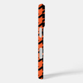 Coques Case-Mate iPhone Vérification de la base de fonds noir orange (Verso / Droite)
