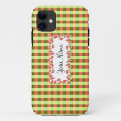 Coques Case-Mate iPhone Vérification de pastèque 'Nom' horizontal (Dos)