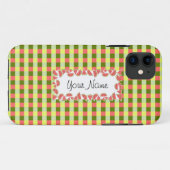 Coques Case-Mate iPhone Vérification de pastèque 'Nom' horizontal (Dos (Horizontal))
