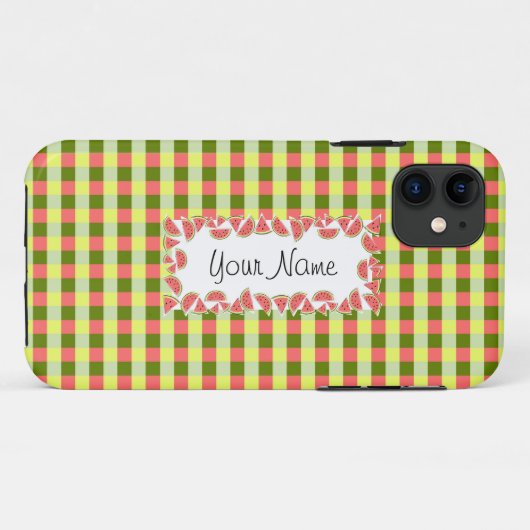 Coques Case-Mate iPhone Vérification de pastèque 'Nom' horizontal (Dos (Horizontal))