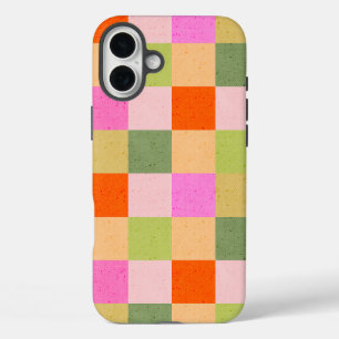 Coques iPhone 16 Plus Vérifications rétroactives rose orange vert