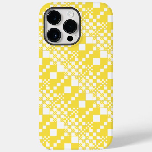 Coques Case-Mate iPhone Vérifié, Chèques en citron jaune et blanc (Verso)