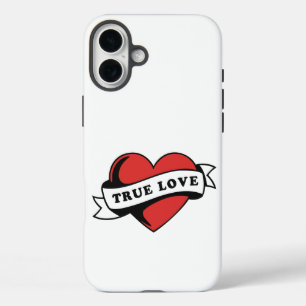 Coques iPhone 16 Plus Véritable amour Tatouage Coeur Design romantique