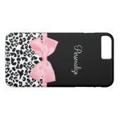 Coques Case-Mate iPhone Véritable empreinte de léopard rose chic d'arc de (Dos (Horizontal))