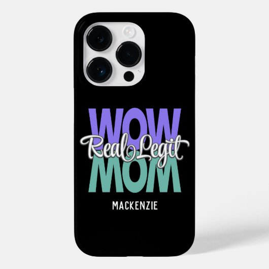 Coques Case-Mate iPhone Véritable Legit Wow Maman Imprimer (violet, Turquo (Verso)