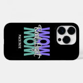 Coques Case-Mate iPhone Véritable Legit Wow Maman Imprimer (violet, Turquo (Verso (horizontal))