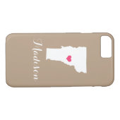 Coques Case-Mate iPhone Vermont Heart Mocha Brown Personnalisé Monogramme (Dos (Horizontal))