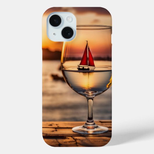 Coques Case-Mate iPhone Verre à vin avec voilier (Verso)