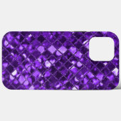 Coques Case-Mate iPhone Verre de mosaïque violet de Faux (Verso (horizontal))