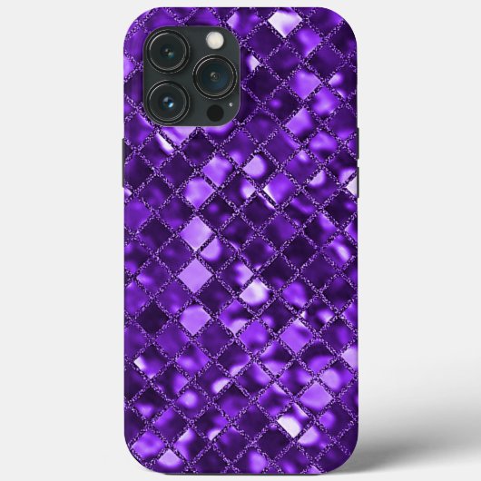 Coques Case-Mate iPhone Verre de mosaïque violet de Faux (Verso)