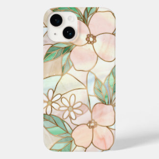 Coque Pour iPhone 14 Verre floral délicat