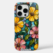 Coques Case-Mate iPhone Verre floral éclairé (Verso)