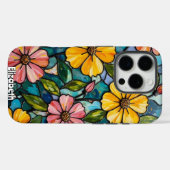 Coques Case-Mate iPhone Verre floral éclairé (Verso (horizontal))